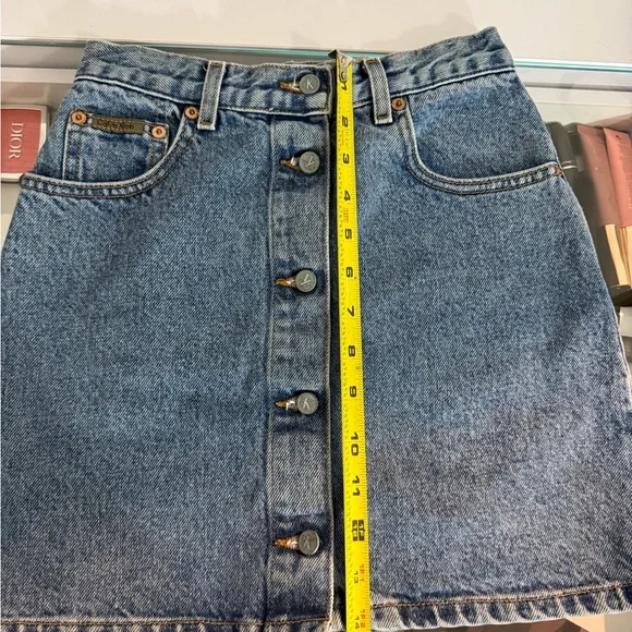 Calvin Klein Blue Denim Mini Skirt - Picture 5 of 6